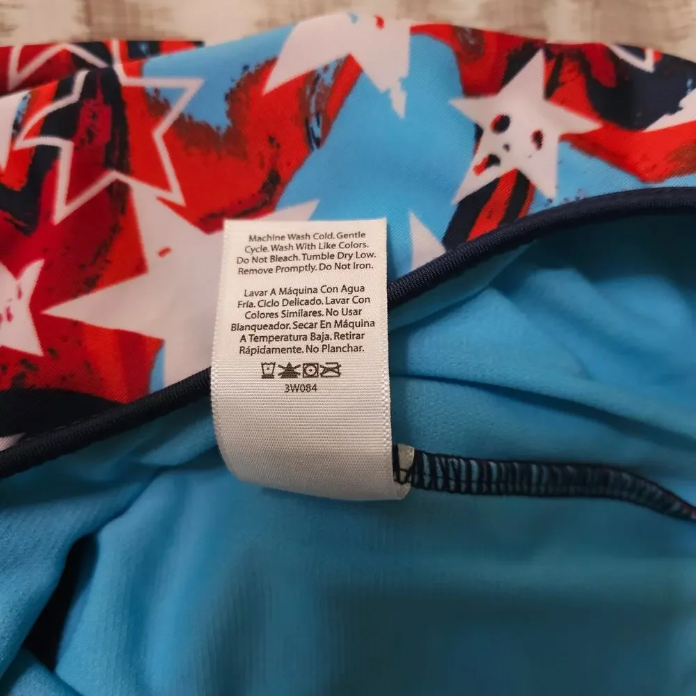 Wonder Nation Girls Size 2XL (18) One piece Swimsuit, Red, White, Blue, Stars